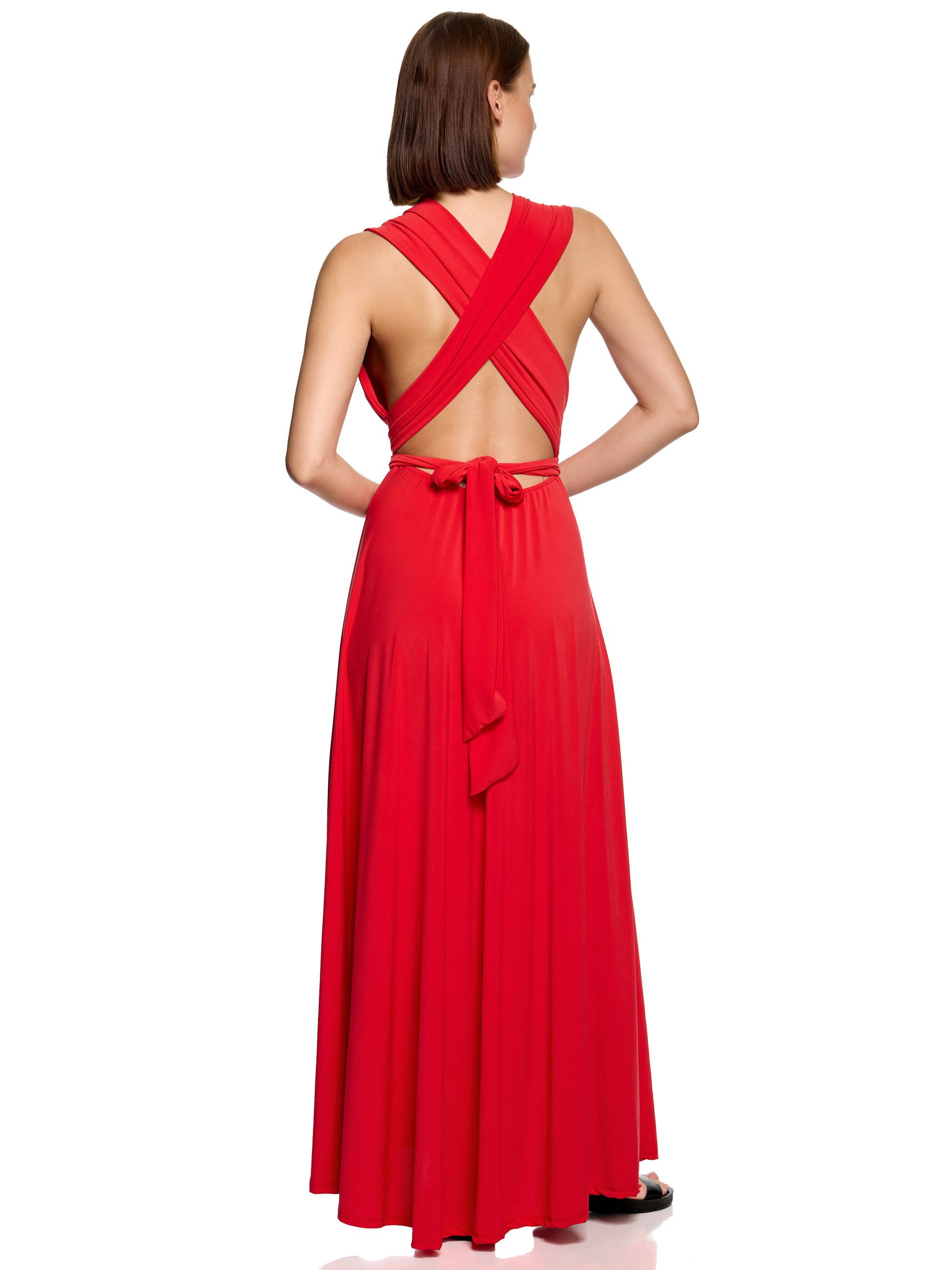 Worldclassca Abendkleid Worldclassca Abendkleid Partykleid Lang mit Schlitz Sommerkleid Maxikleid Cocktailkleid Wickelkleid Elegant Schulterfrei Ärmellos