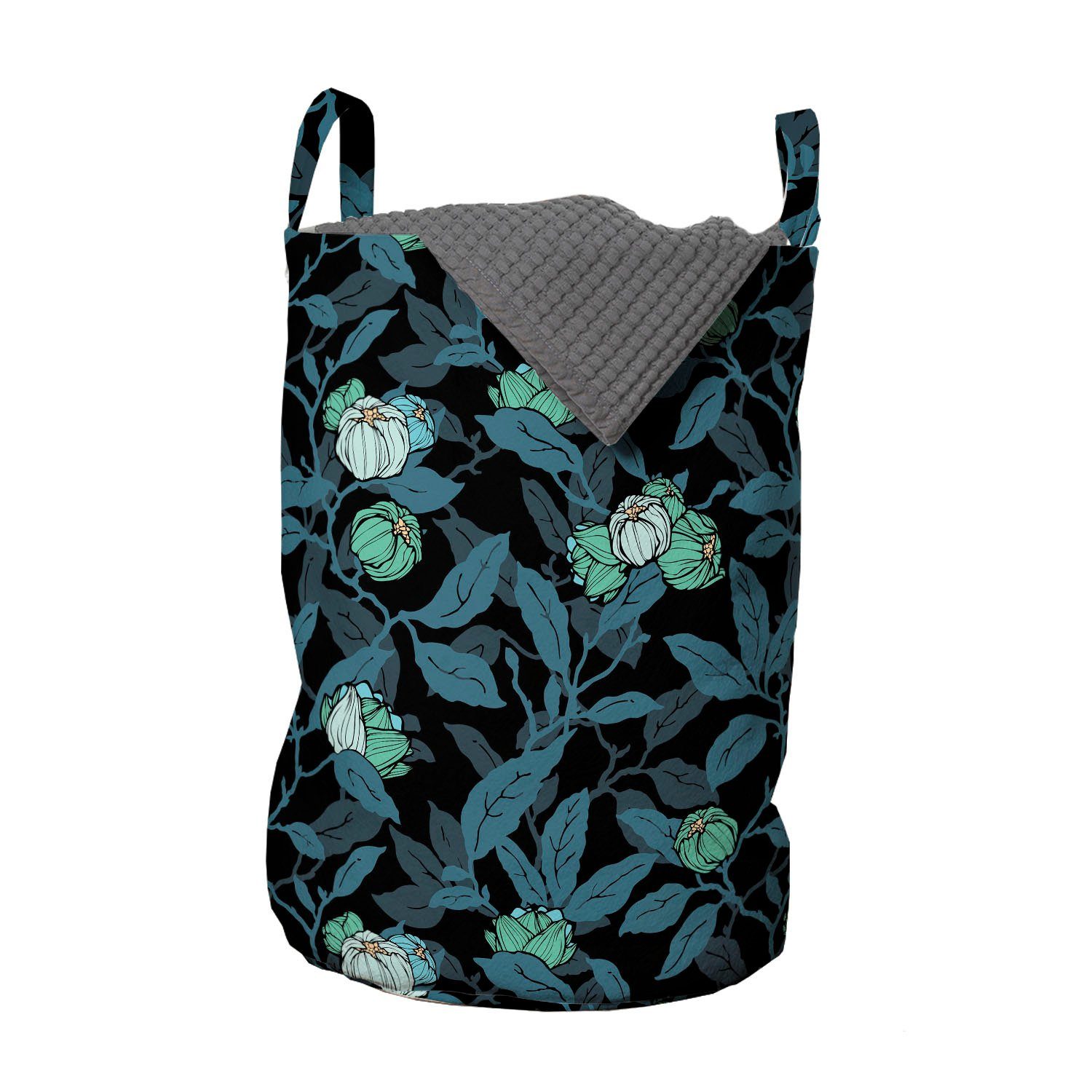 Wäschekorb Abakuhaus abstrakte Botanisch Blumen Waschsalons, Kordelzugverschluss Wäschesäckchen Griffen mit für
