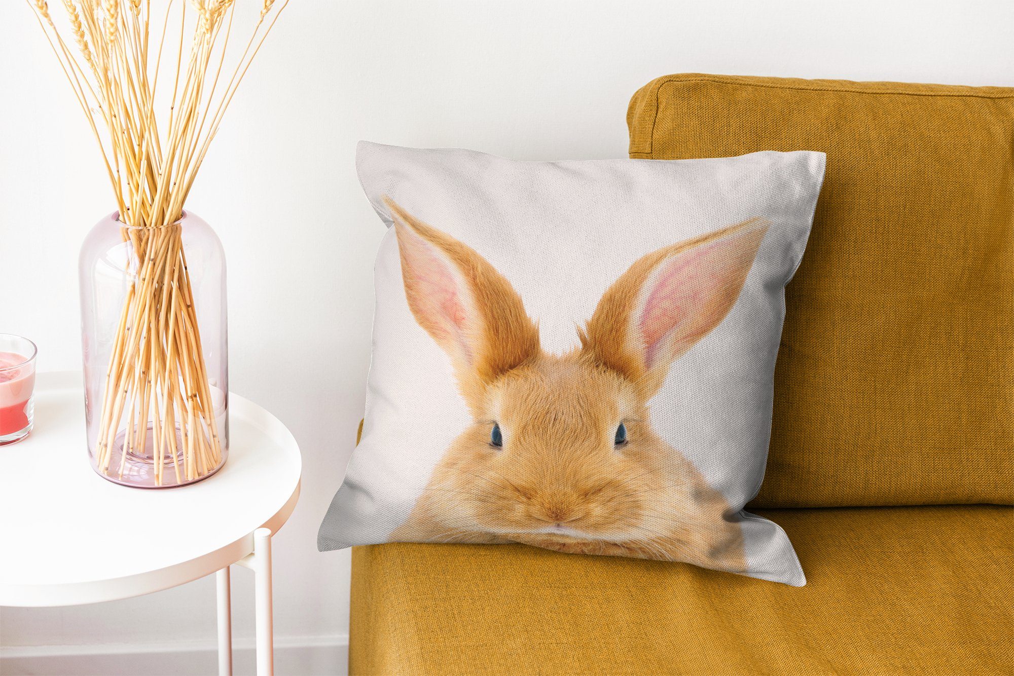 - Jungen, Sofakissen Füllung Kind Kaninchen - Dekokissen für Wohzimmer, Deko, mit Zierkissen - Mädchen Schlafzimmer, Kinder - MuchoWow