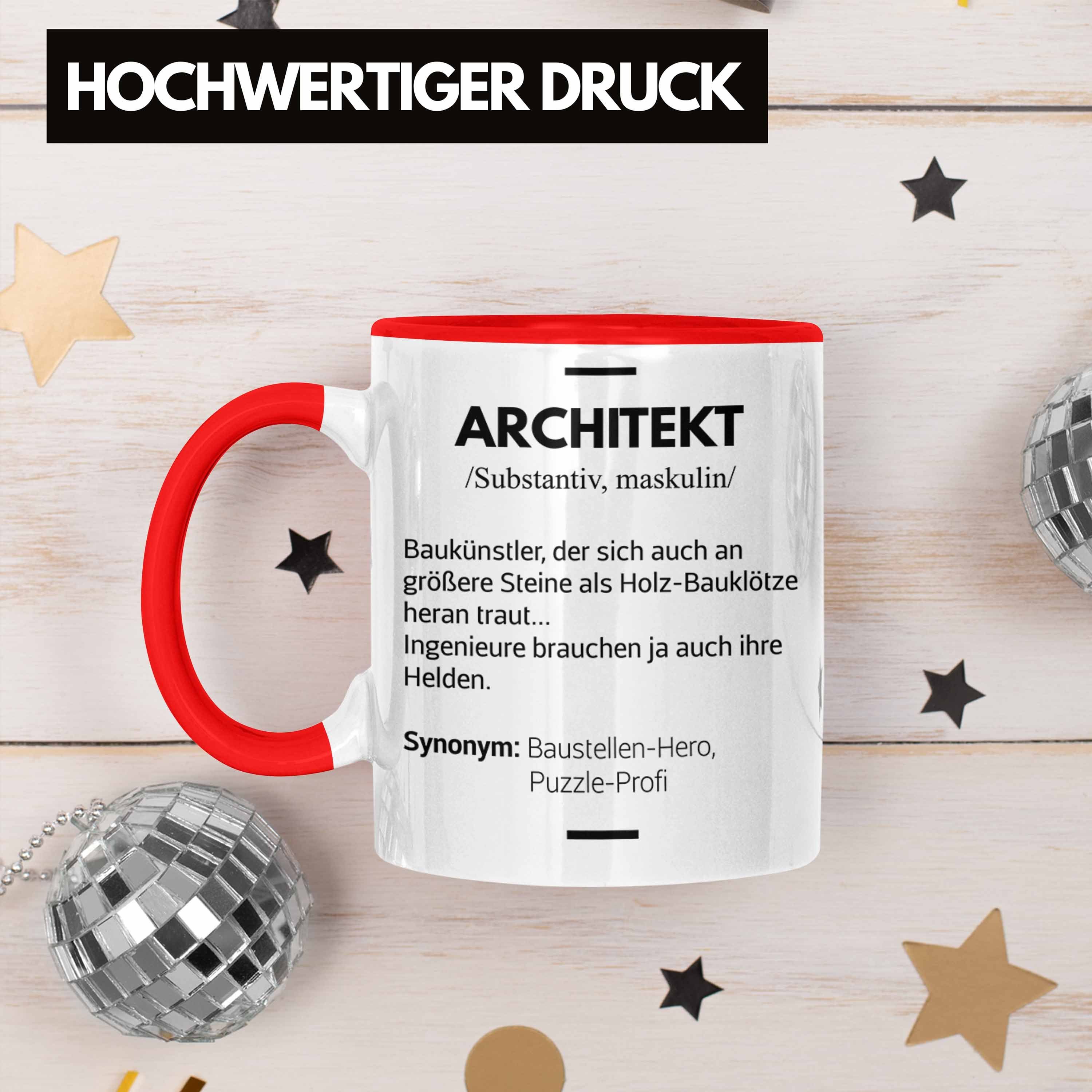 Trendation Rot Architekt Kaffeetasse Lustig Geschenkidee Spruch Architektur Tasse - Trendation Tasse Spruch mit Architekten Geschenke