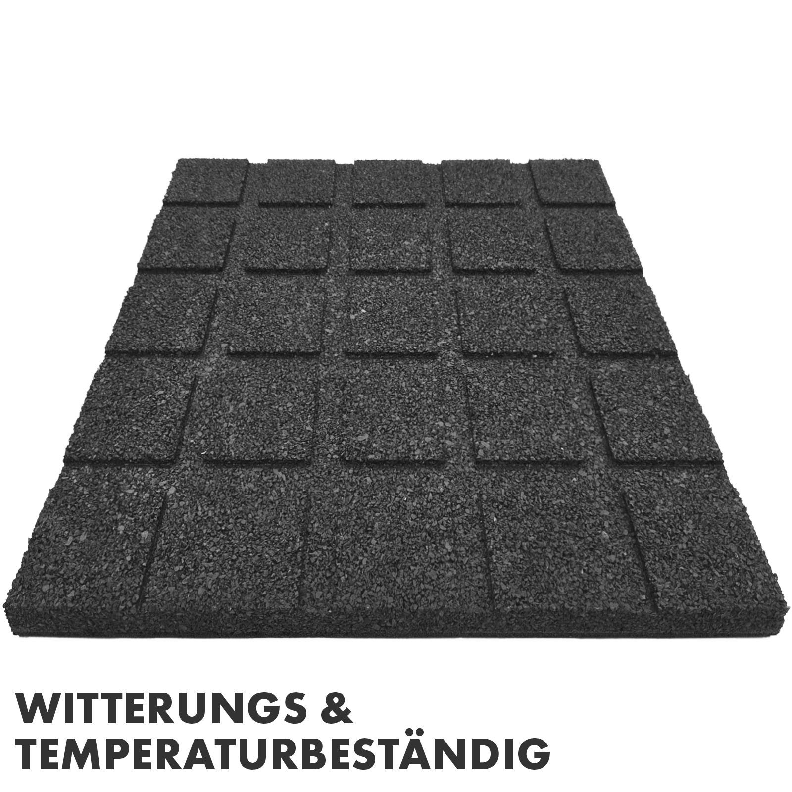 Floordirekt Outdoor-Bodenplatte Fallschutzmatte Play Protect, Bodenschutzmatte mit Drainage, verschiedene Dicken, 1-St., individuell kombinierbar, In vielen Farben, 50 x 50 cm