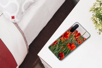 MuchoWow Handyhülle Blumen - Mohnblumen - Natur - Rot, Phone Case, Handyhülle OnePlus Nord CE 5G, Silikon, Schutzhülle