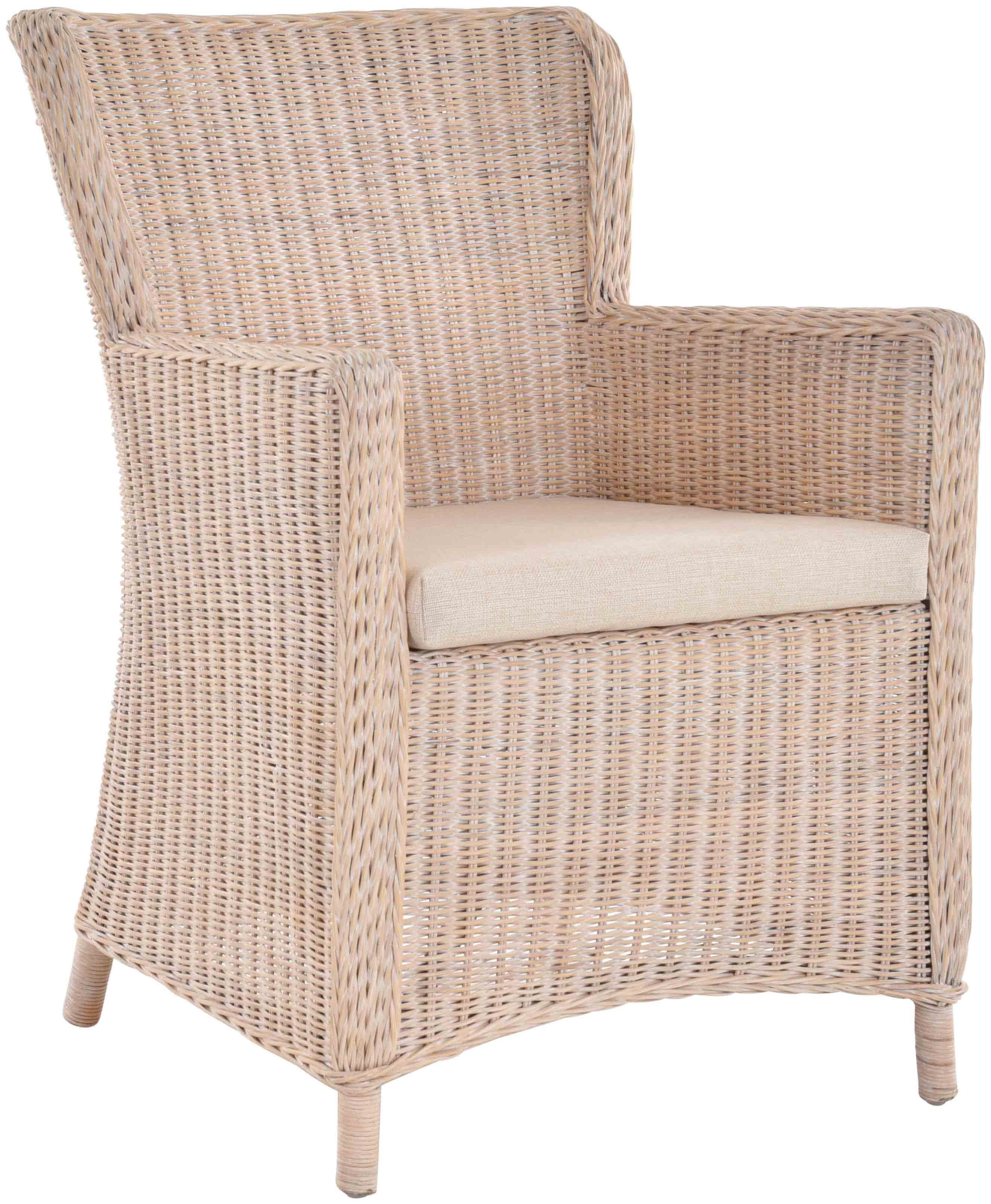 Krines Home Esszimmersessel 2er Set Rattansessel Skandinavischer Stil Natur Rattan Sessel, Armlehnsessel, Esszimmer