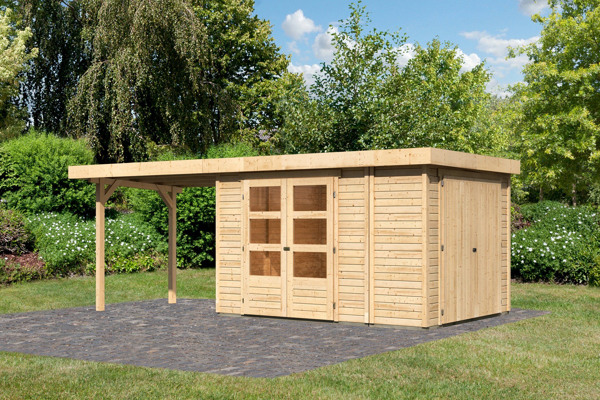 Karibu Gartenhaus Ostsee 3, BxT: 603x238 cm, (Set)