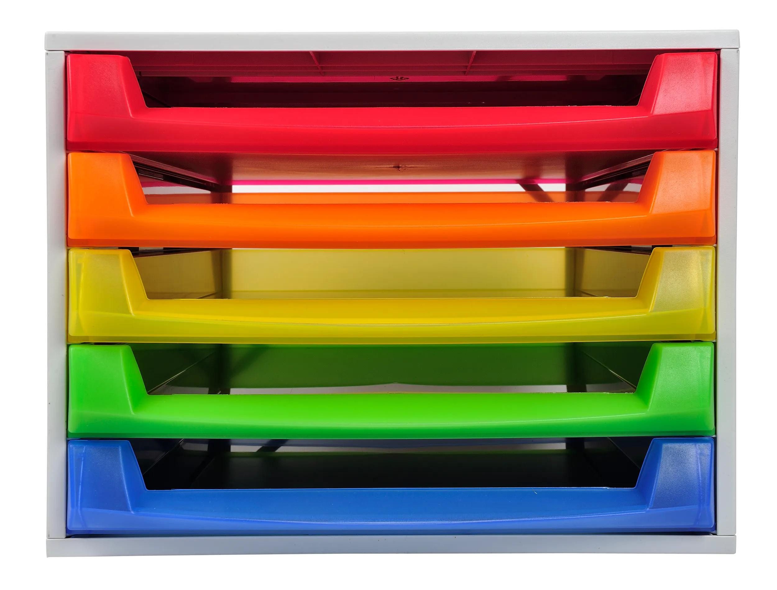 Thumbnail - EXACOMPTA Schubladenbox Schubladenbox THE BOX, 5 offene Schubladen, Regenbogen, 221098D, Boxen einzen