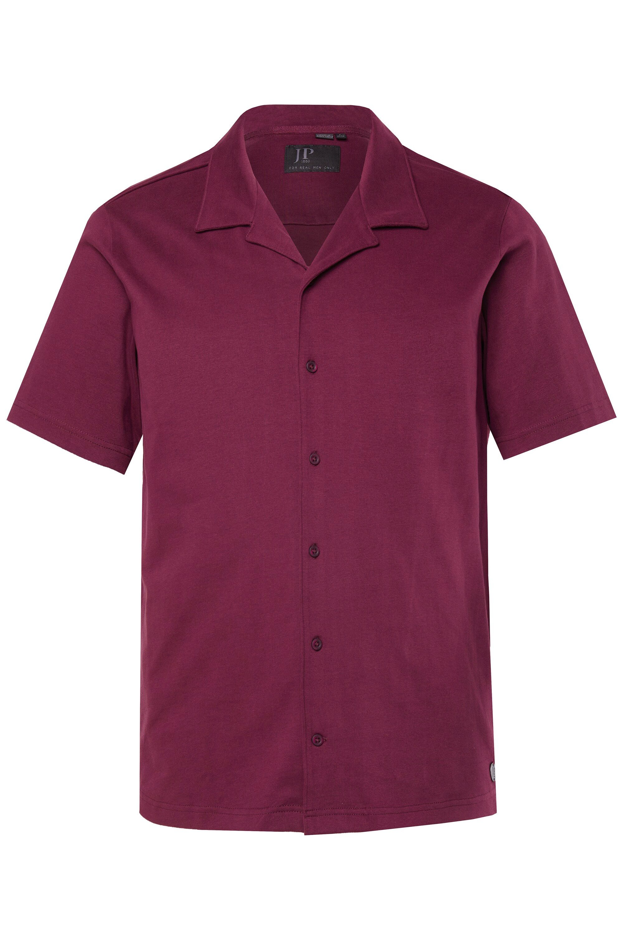 JP1880 Kurzarmhemd Jerseyhemd Halbarm Cuba-Kragen Cuba Fit