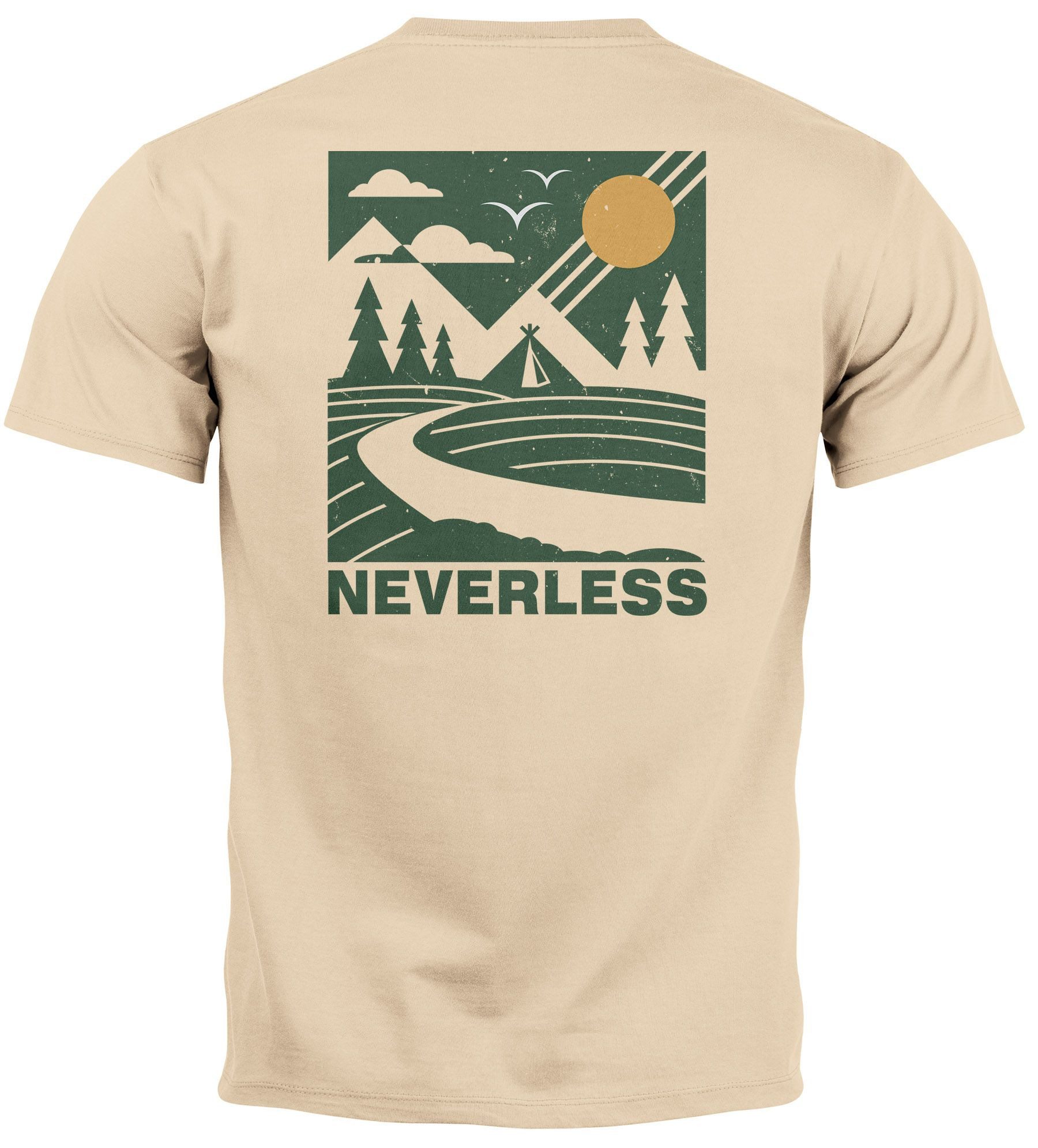Neverless Print-Shirt Herren T-Shirt Backprint Berge günstig online kaufen