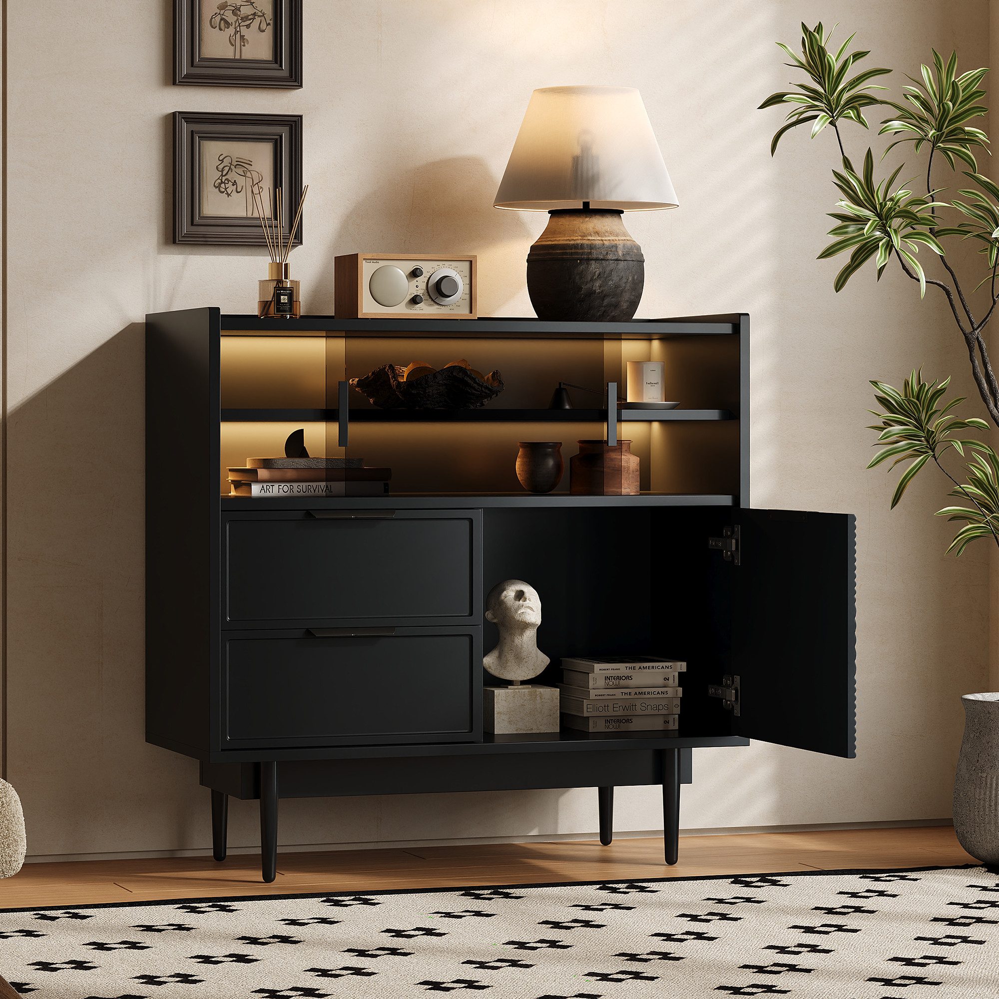 OKWISH Sideboard Ablageschrank, Badezimmerschrank (Aufbewahrungsschrank, Bu günstig online kaufen