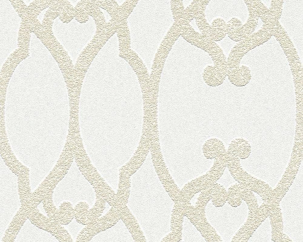 A.S. Création Vliestapete Meistervlies, Barock, Überstreichbar matt strukturiert Weiß Barocktapete
