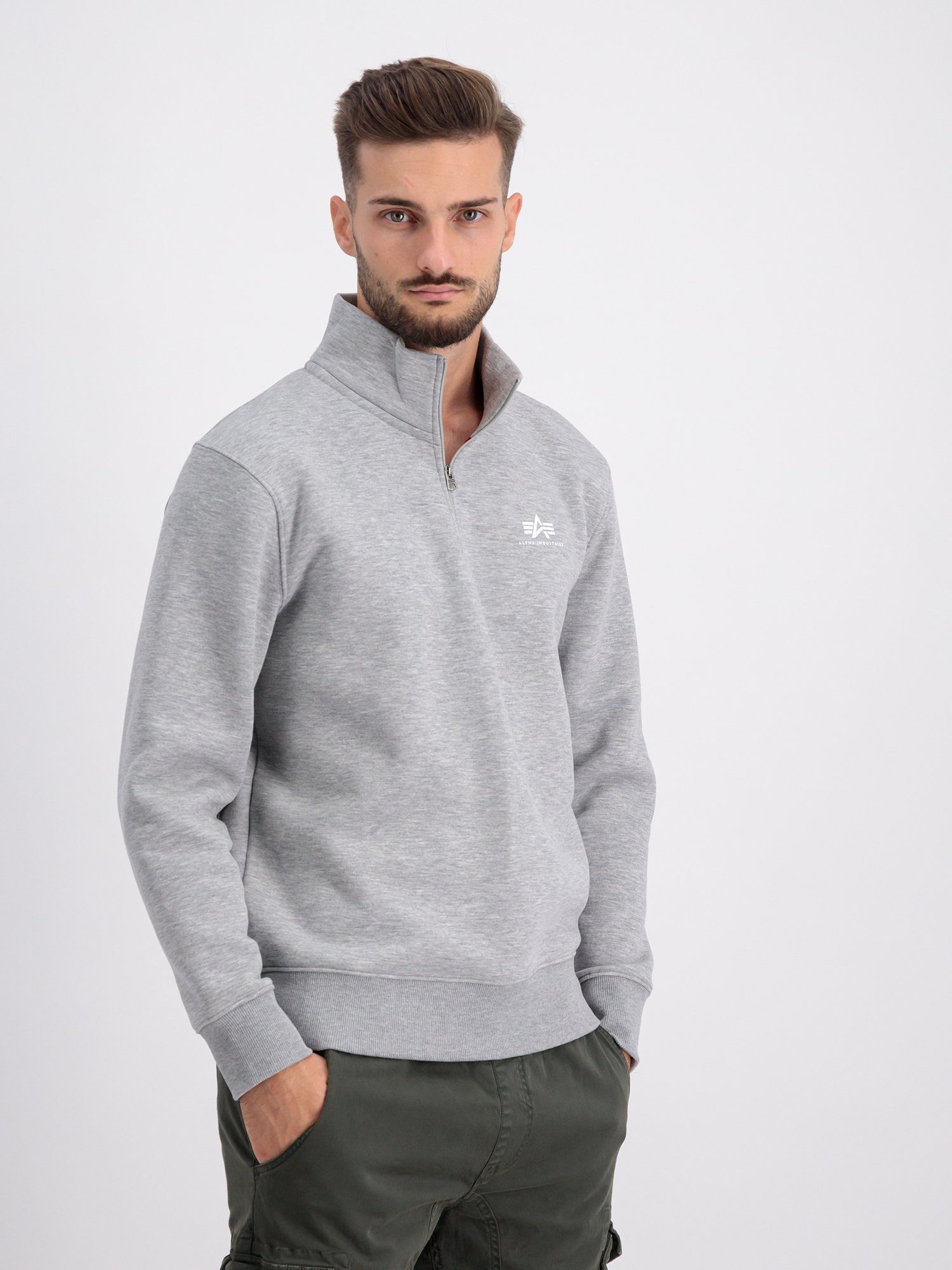 Half - heather Industries Sweatshirts Zip Sweater Alpha Alpha SL Men grey Industries Sweater