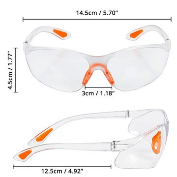 Kurtzy Arbeitsschutzbrille 6er Pack Sicherheitsbrillen mit Gummi für optimalen Augenschutz, 6er Pack Schutzbrillen mit Gummieinsatz für sicheren Augenschutz