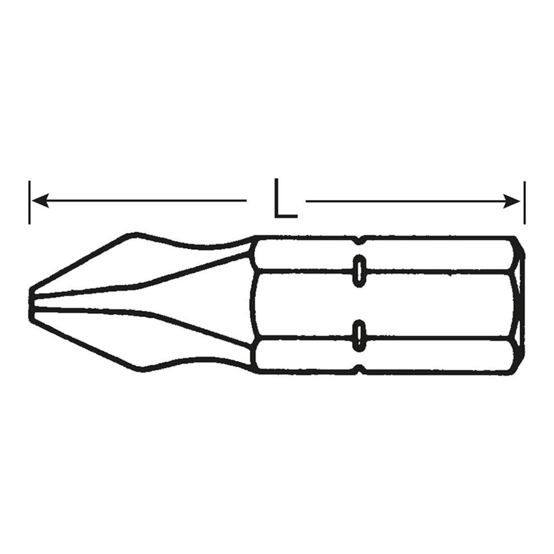 Stahlwille Kreuzschlitz-Bit Stahlwille Bit-Schraubendrehereinsatz PH Gr.3 Außen-6kant C 6,3mm L.25
