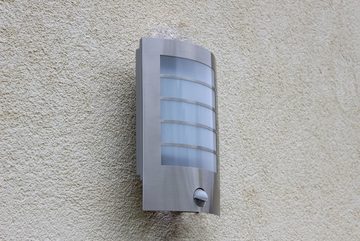 LUTEC LED Außen-Wandleuchte SLIM, Bewegungsmelder, LED fest integriert, Warmweiß, Bewegungsmelder
