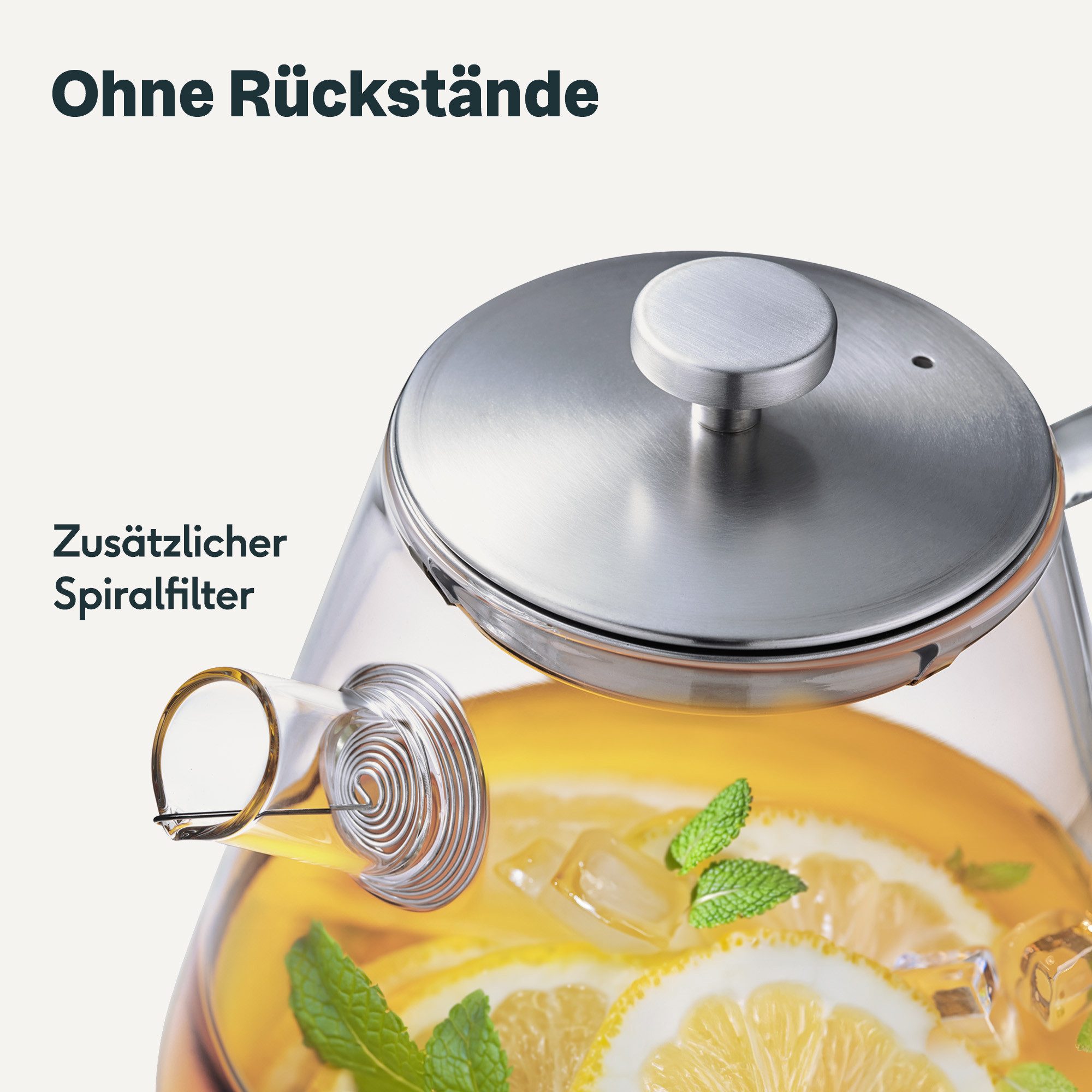 SILBERTHAL Teekanne Glas mit Siebeinsatz, 1.5 l, Hitzebeständiges Glas geeignet für E-Herd, Teewärmer & Gasherd