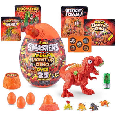 ZURU Spielfigur Smashers Mega Light Up Dino Epic Egg Serie 4, Ei gefüllt mit Dinosaurier-Figur und Zubehör, Dinoei, Spielzeugei, 1 Stück zufällig