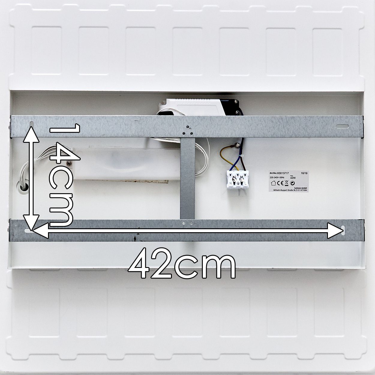 4000 eckige aus in 40 »Posmon« Weiß, flachem modern, mit Lumen, LED Deckenlampe Deckenpanel Design 3000 in Deckenleuchte Watt, hofstein Kelvin, Kunststoff Panel