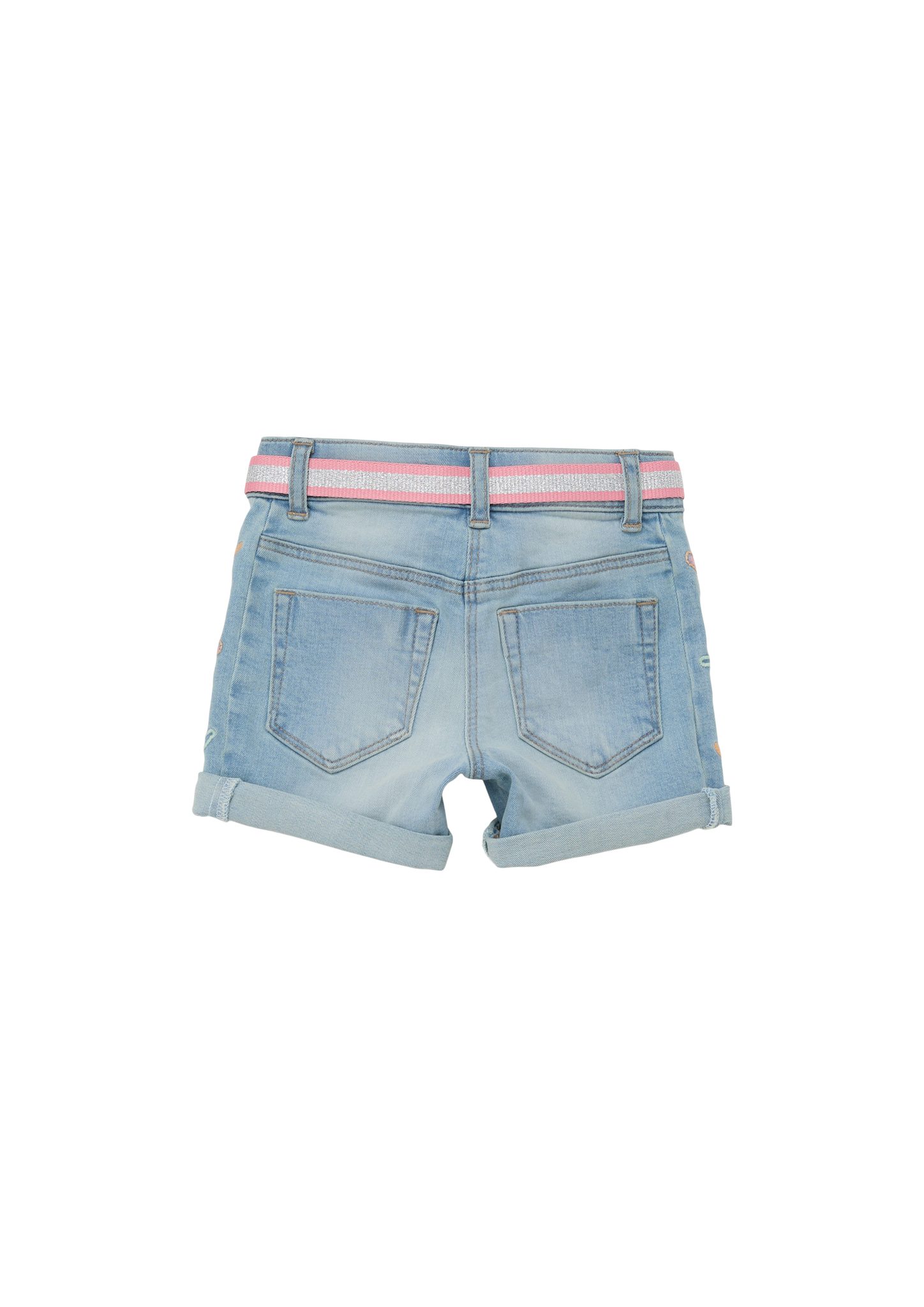 s.Oliver Jeansshorts Jeans-Shorts / / / Straight Stickerei, Mid Rise Leg Fit Waschung Regular