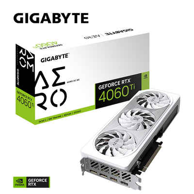 Gigabyte GeForce RTX™ 4060 Ti AERO OC 8G Grafikkarte (8 GB, GDDR6)