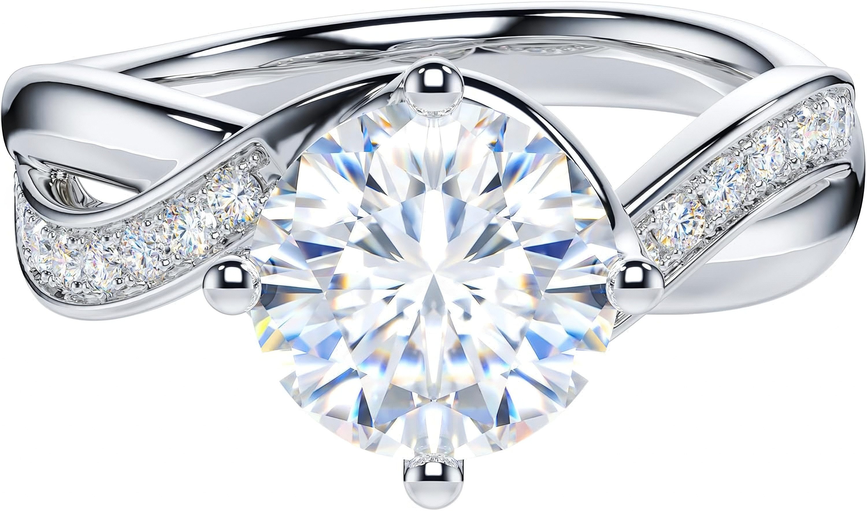 Jumpeak Diamantring Damen 585 Echtgold Ring, Damen Diamantring, 2CT engagement ring, 2CT , E , VVS2, 3eX, mit IGI Zertifikat, geschenk zur firmung mädchen
