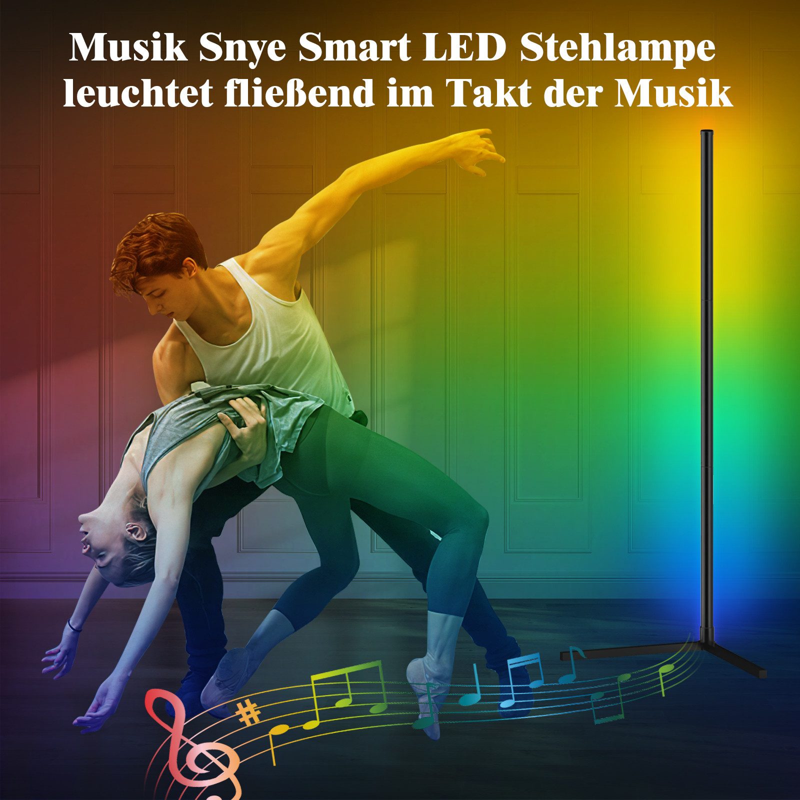 Lujasi LED Stehlampe Stehlampe Wohnzimmer 165cm, günstig online kaufen