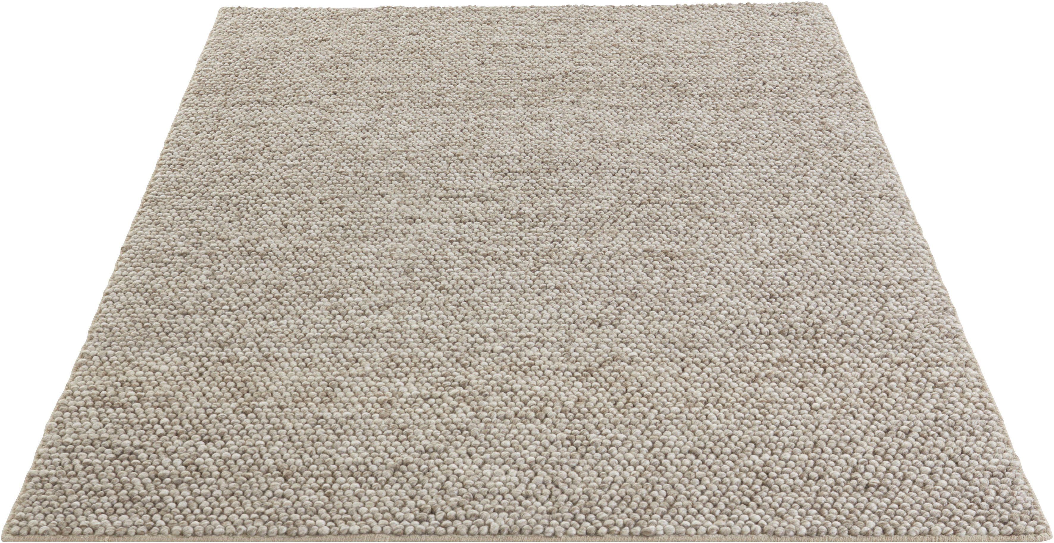 LeGer Home by Lena Gercke Wollteppich Ainhoa, handgewebt, Wolle, rechteckig, Höhe: 12 mm, einfarbig, Wolle, Teppich, Wohnzimmer, Schlafzimmer, Esszimmer – Bild 3 von 5