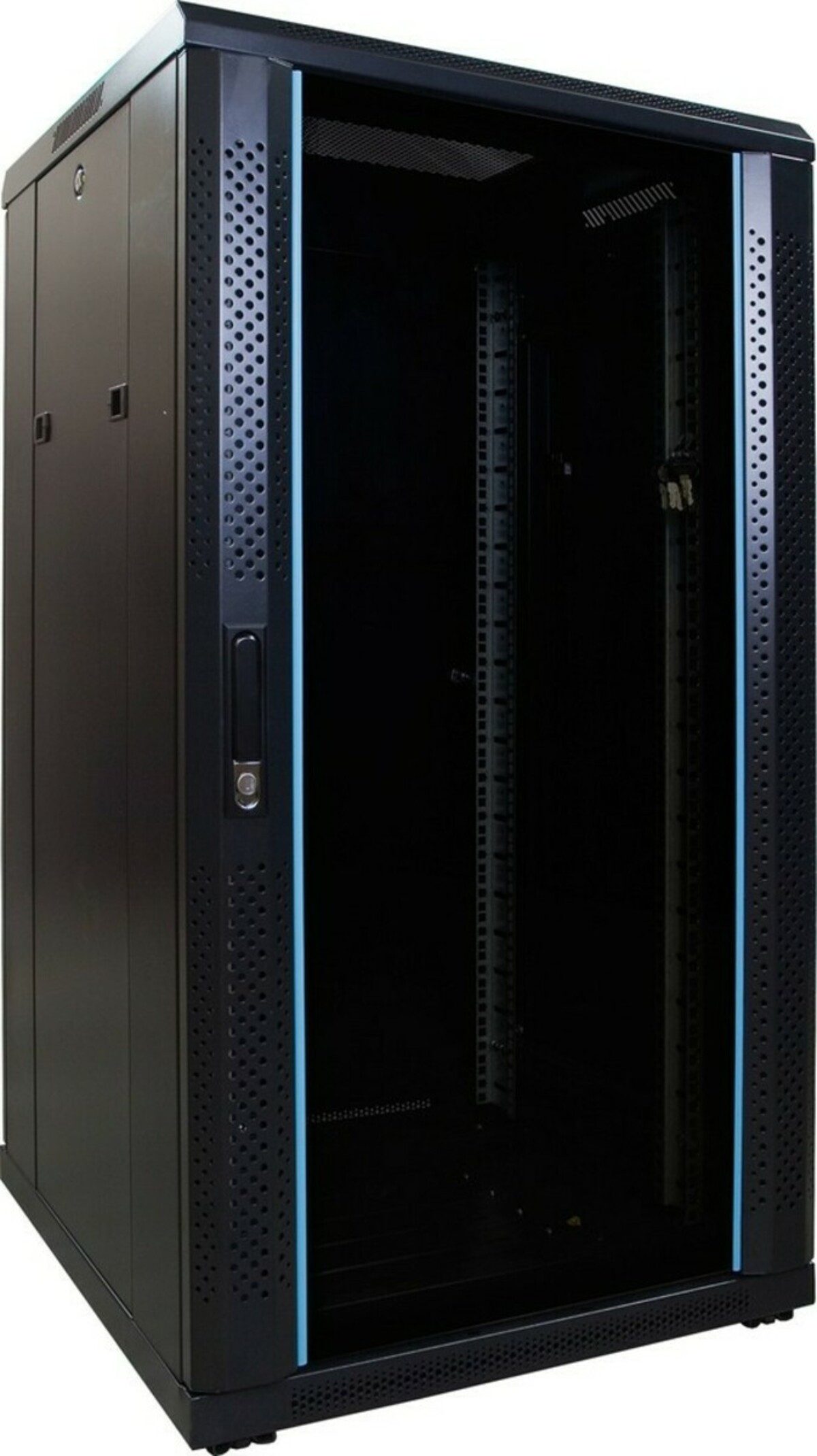 Serverschrank 22 HE 19” Serverschrank, mit Glastür (BxTxH) 600 x 600 x 1200mm