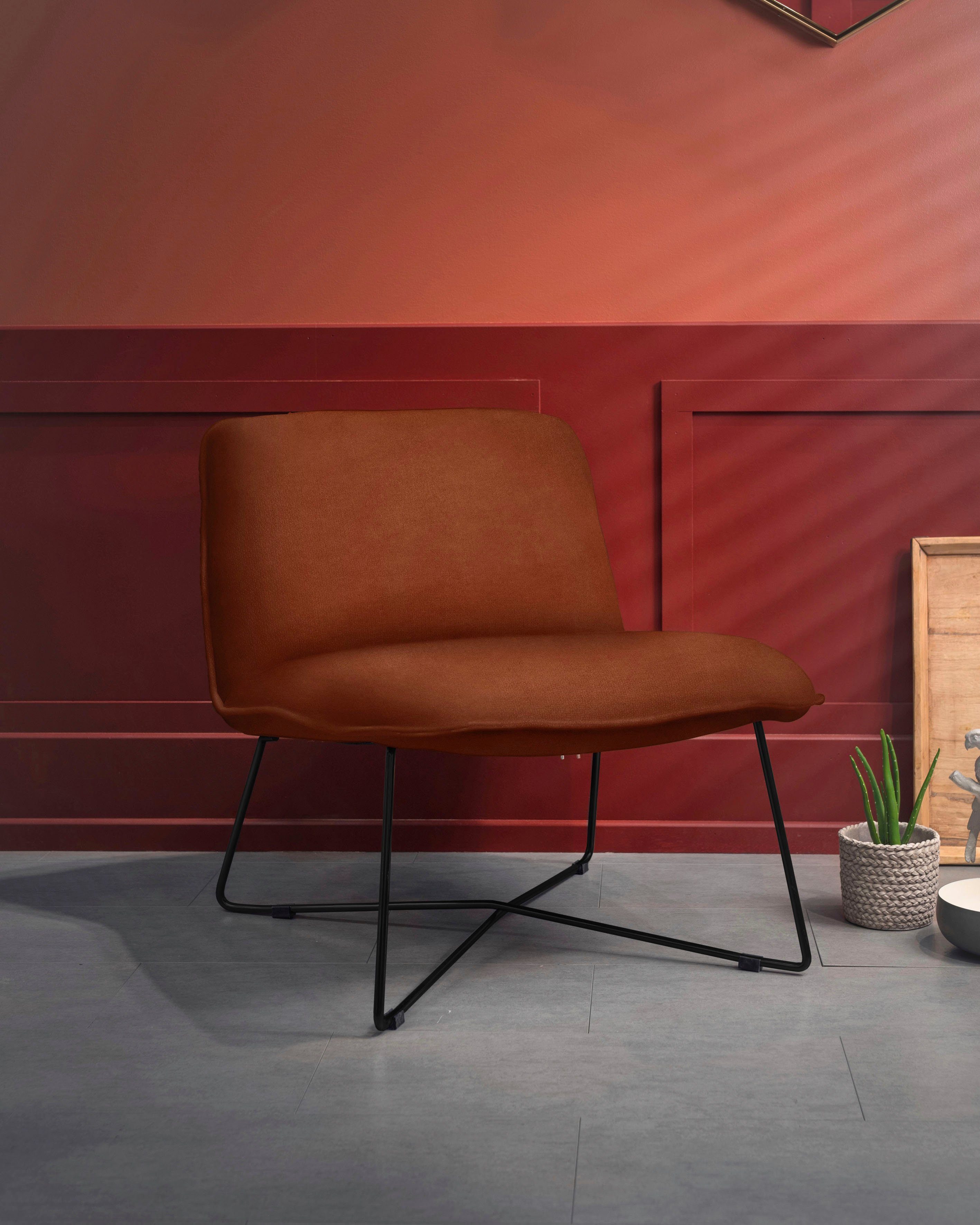 furninova Loungesessel Fly, gemütlicher Loungesessel im skandinavischen Design bronze