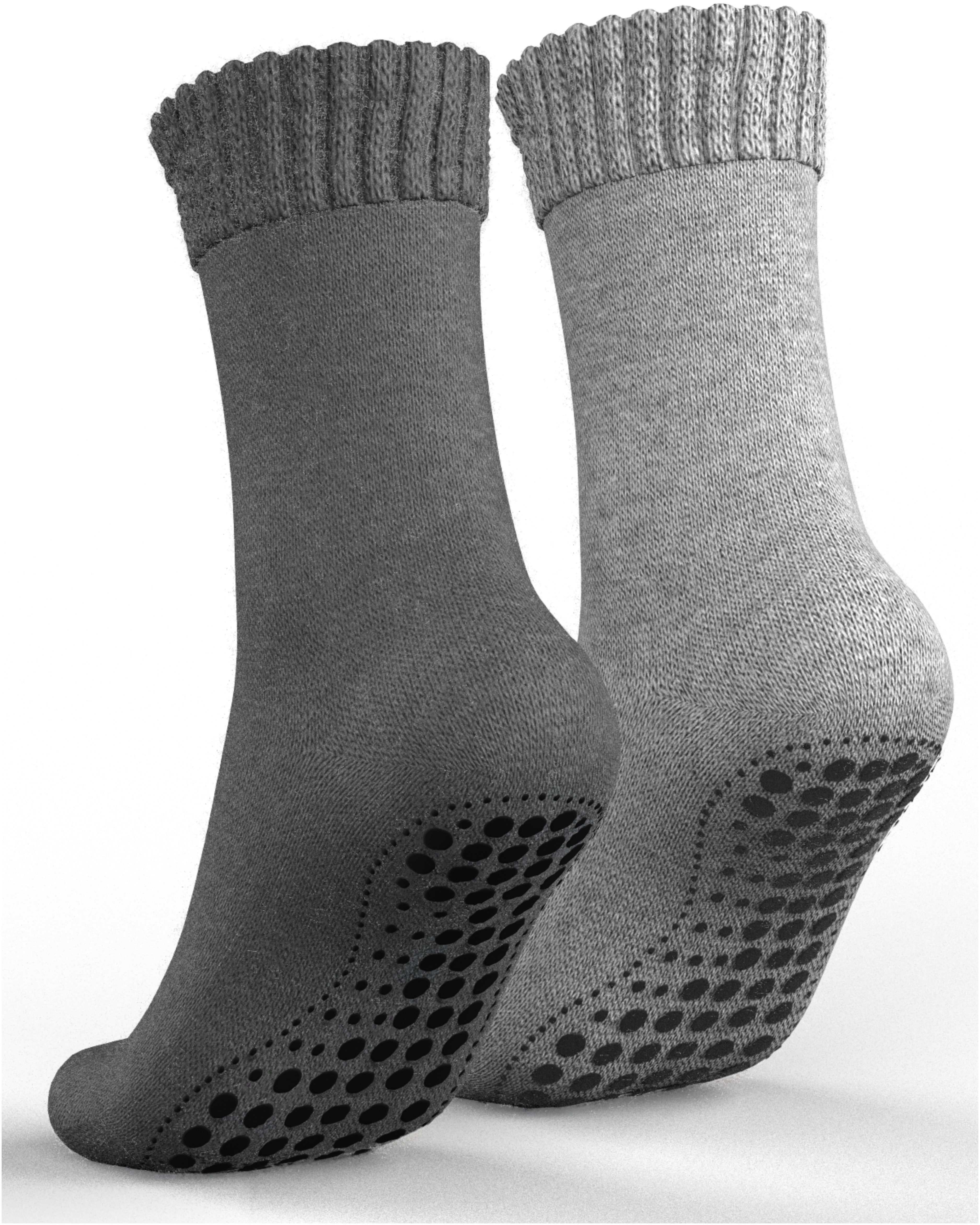 MEDOLY ABS-Socken Stoppersocken mit Wolle (2 Paar) Thermo Wintersocken für Damen & Herren mit Vollfrottee