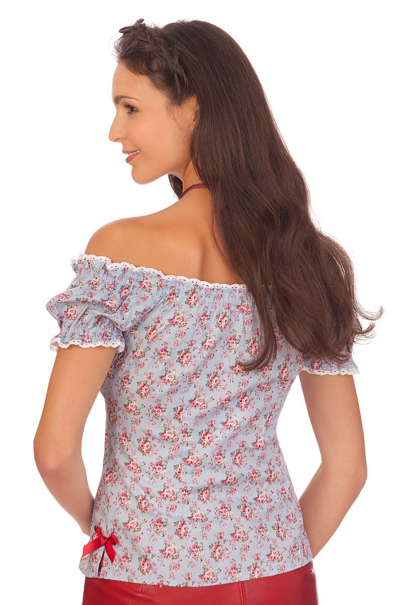 Krüger Madl Trachtenbluse Trachtenbluse - FABIANA - hellblau