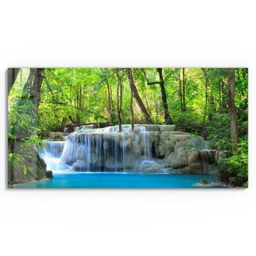 DEQORI Glasbild 'Exotischer Wasserfall', 'Exotischer Wasserfall', Glas Wandbild Bild schwebend modern