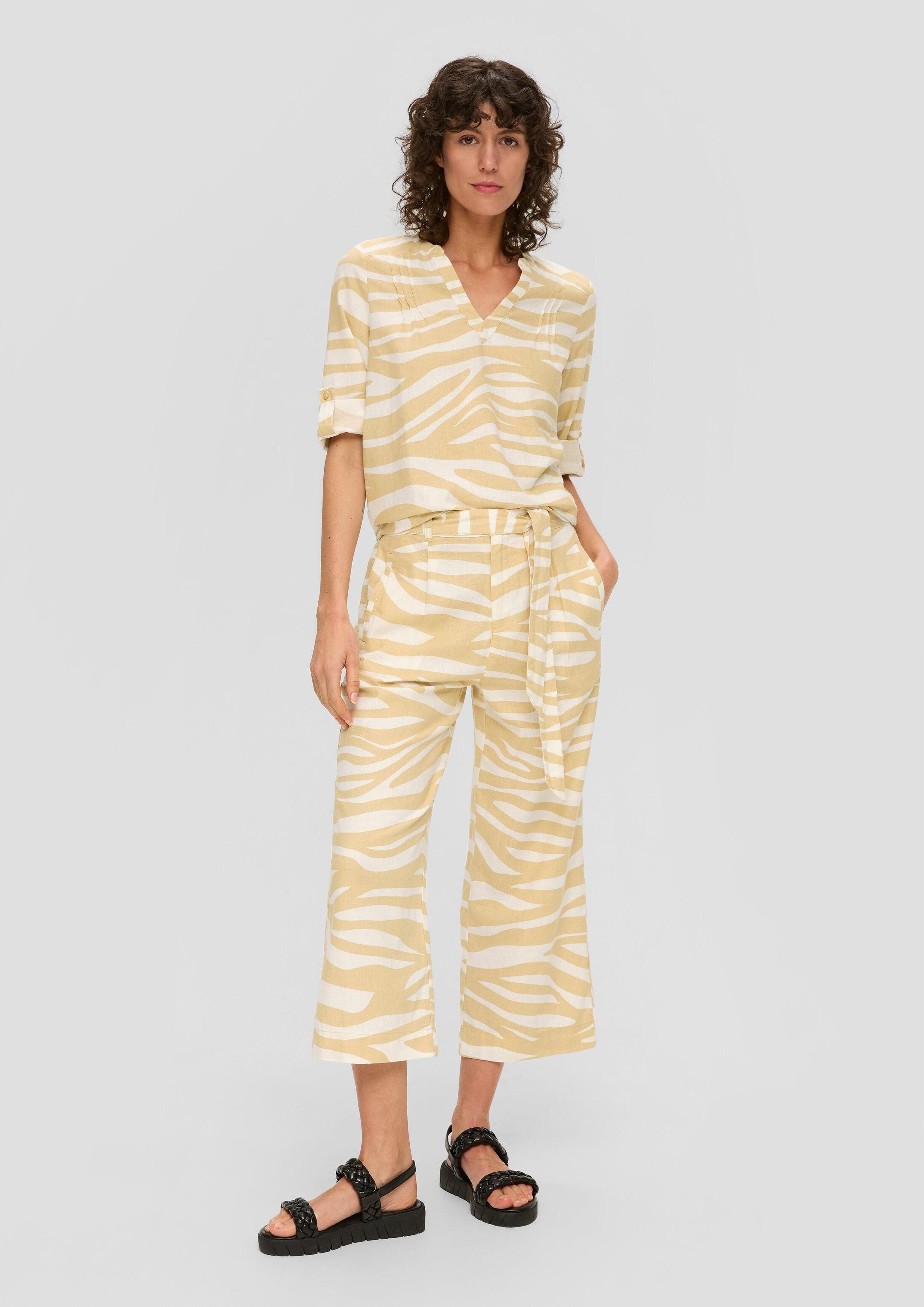s.Oliver Culotte Hose Culotte aus Leinenmix