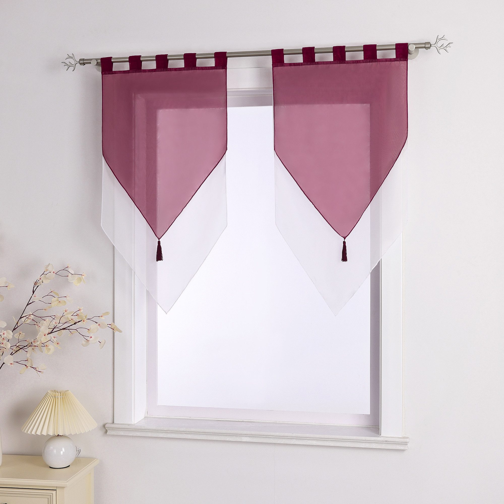 Delien Scheibengardine Lydia (2 St), Schlaufen, mit Quaste Panneaux günstig online kaufen