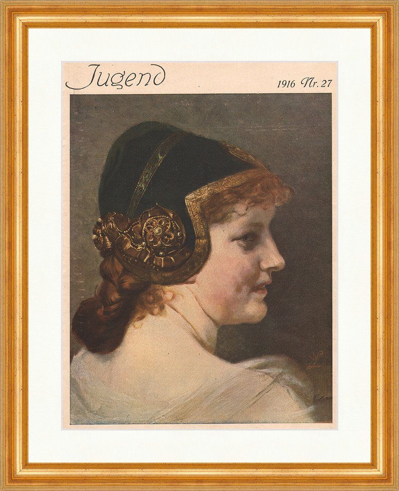 Kunstdruck Titelseite der Nummer 27 der Jugend von 1916 Jugendstil Jugend 1053 Ge, (1 St)