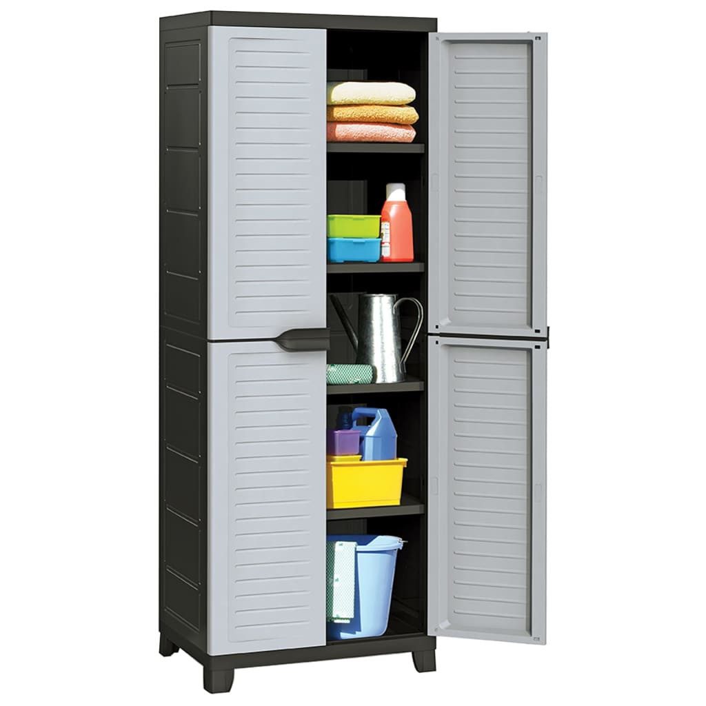 vidaXL Garten-Geräteschrank 65 x 45 x 181 cm Gartenschrank Lagerschrank Kunststoffschrank 65x45x18