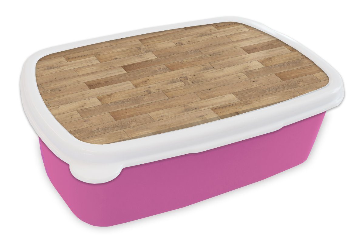Erwachsene, Muster, Snackbox, - Brotdose MuchoWow Mädchen, Lunchbox Parkett Muster - für rosa Kunststoff Kunststoff, Kinder, (2-tlg), Brotbox