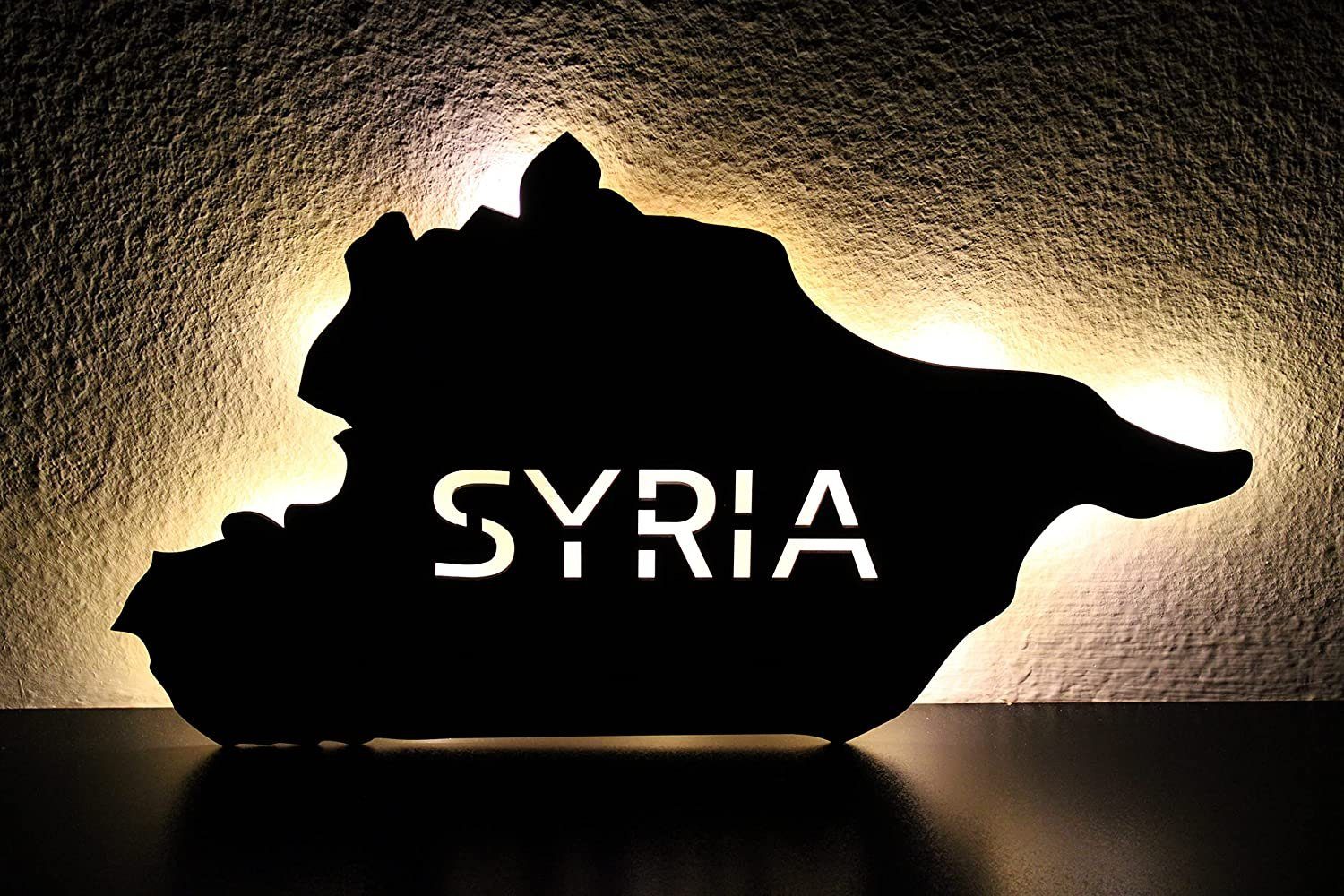 LEON FOLIEN LED Dekolicht Led Syrien - Buche Lasergravur in Syria - سوريا mit Text 11 