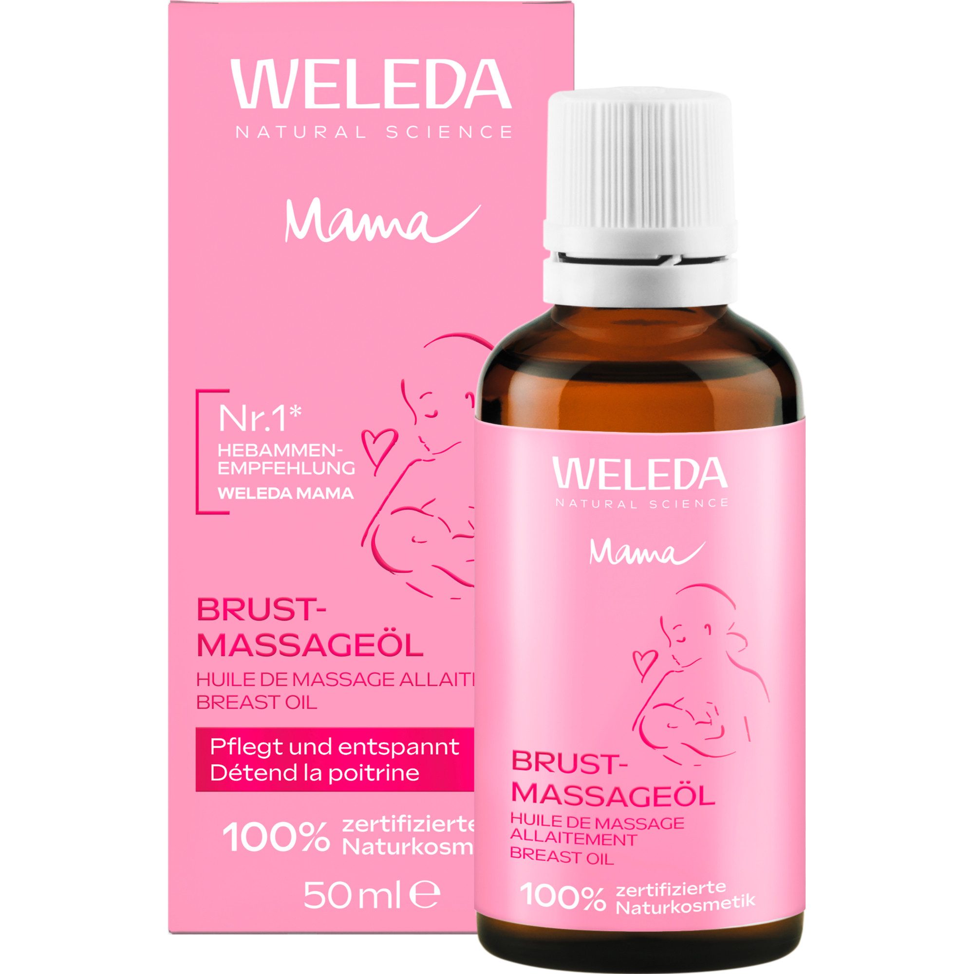 WELEDA Massageöl BRUST-MASSAGEÖL, entspannt die Brust bei Spannungsgefühlen