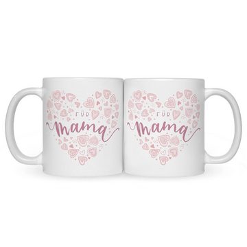GRAVURZEILE Tasse mit Spruch Für Mama, Keramik, Farbe: Weiß