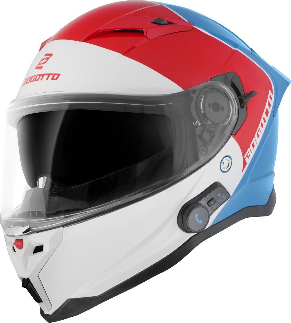 Bogotto Motorradhelm H153 BT SPN Bluetooth Helm, integriertes Kommunikationssystem,geeignet für Brillenträger,vorb