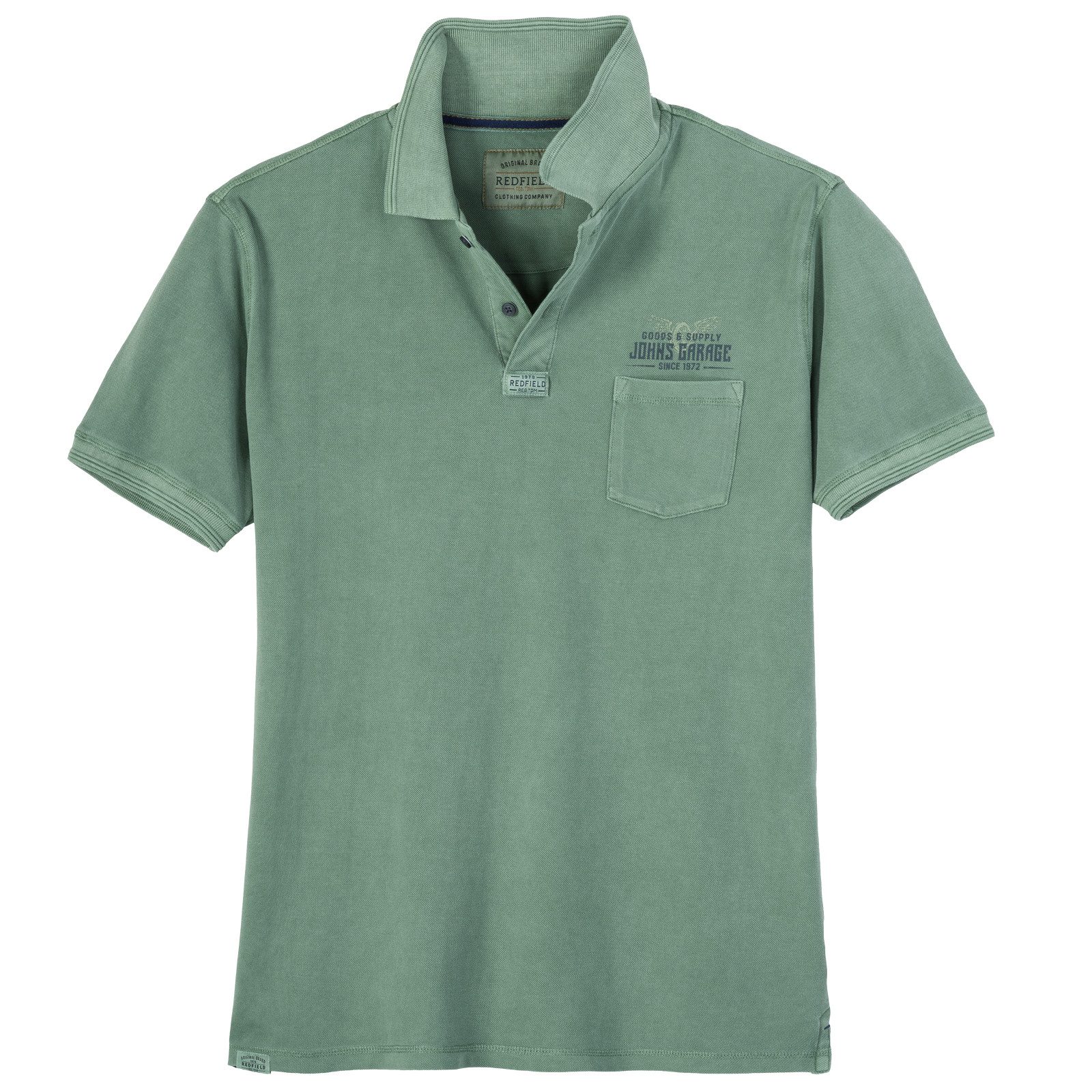redfield Poloshirt Redfield Poloshirt used Print in XXL Größen, salbeigrün