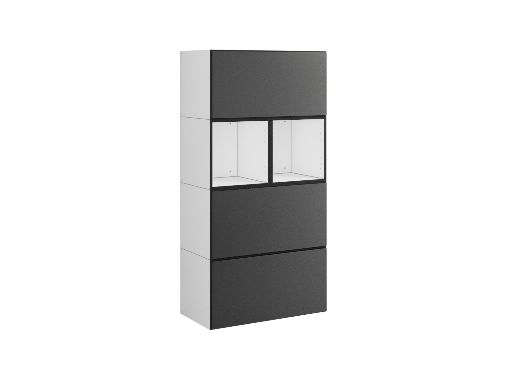 moebel-dich-auf Highboard VARIANTO 8 (Set 5 tlg., Sideboard, 3 Schränke mit Klappen, 2 Regale), Soft-Close, 76 cm breit x 152 cm hoch