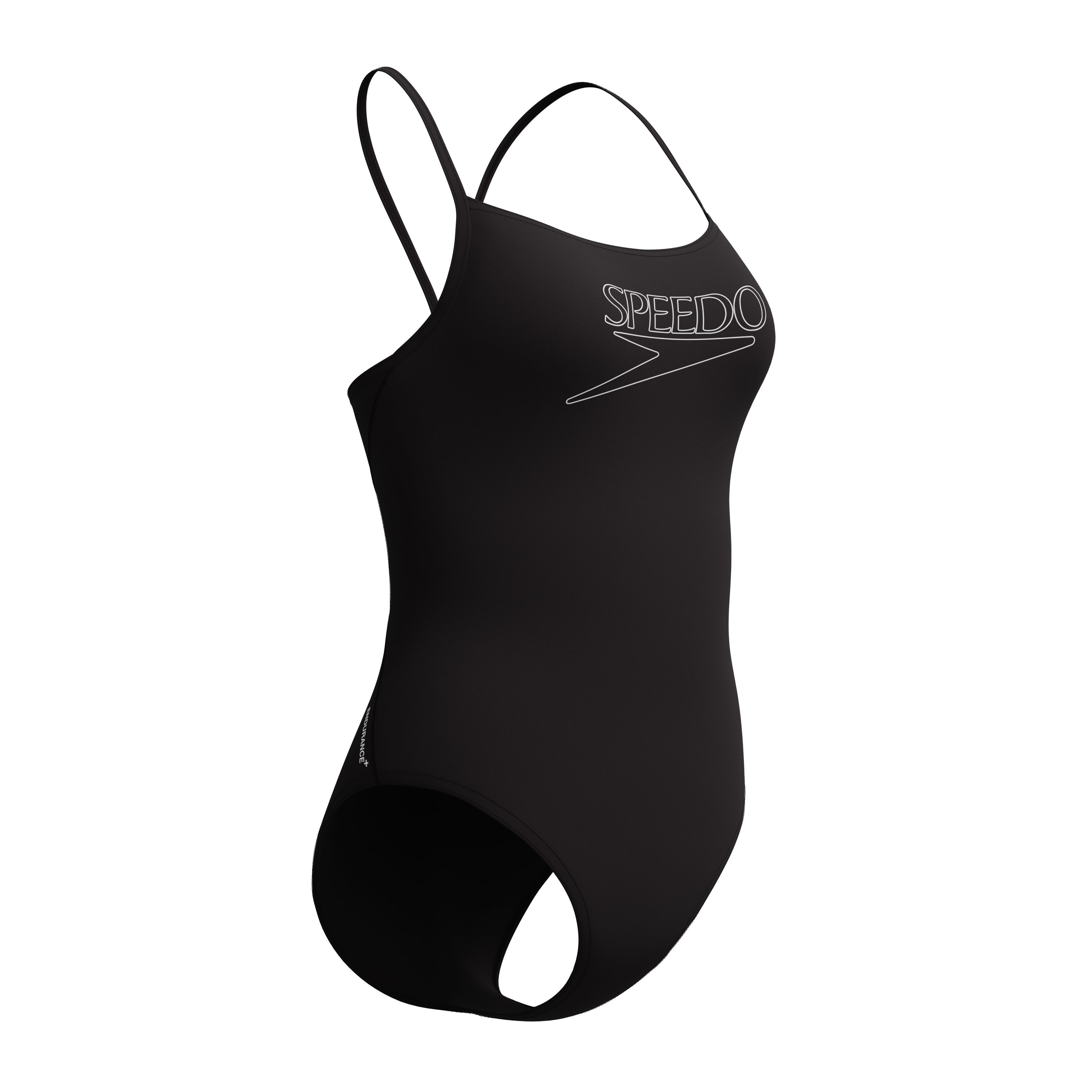 Speedo Badeanzug für aktives Schwimmen, mit dünnen V-förmigen Trägern, chlorbeständig – Bild 5 von 5