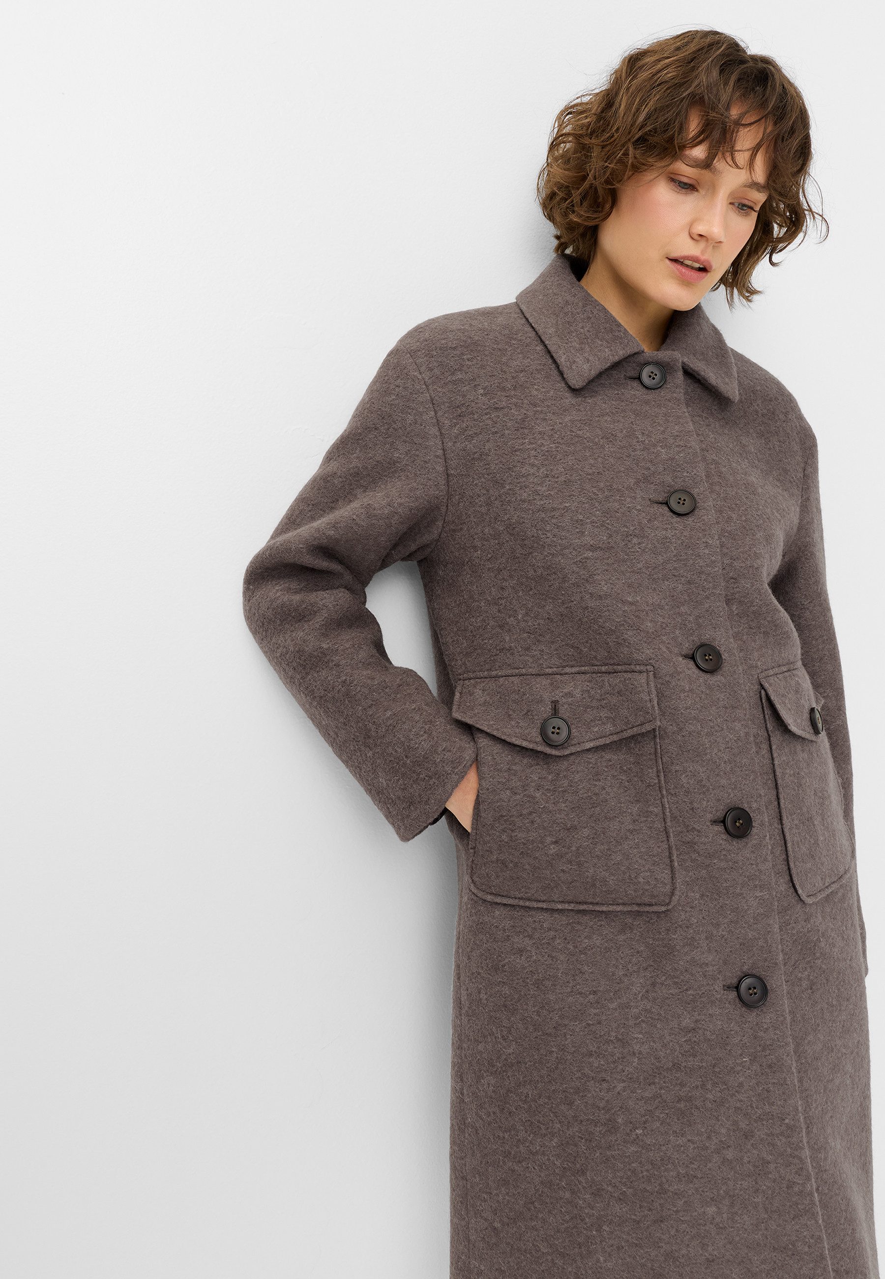 Fuchs Schmitt Wollmantel Wollmantel aufgesetzte Taschen, Regular Fit