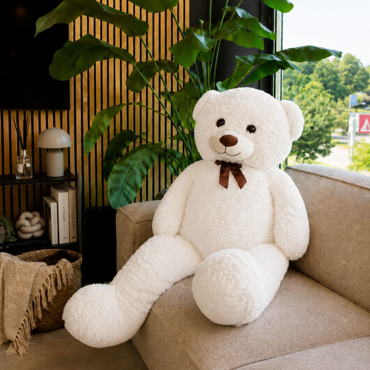 COFI 1453 Kuscheltier XXL Teddybär 150 cm großer Plüschbär mit Schleife (1-St)