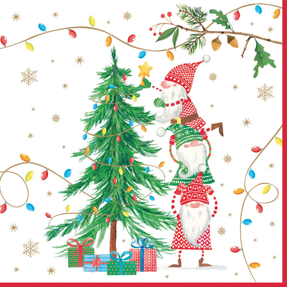 EasyLife Papierserviette Ready for Christmas, Farbe: Weiß, Motiv: Wichtel