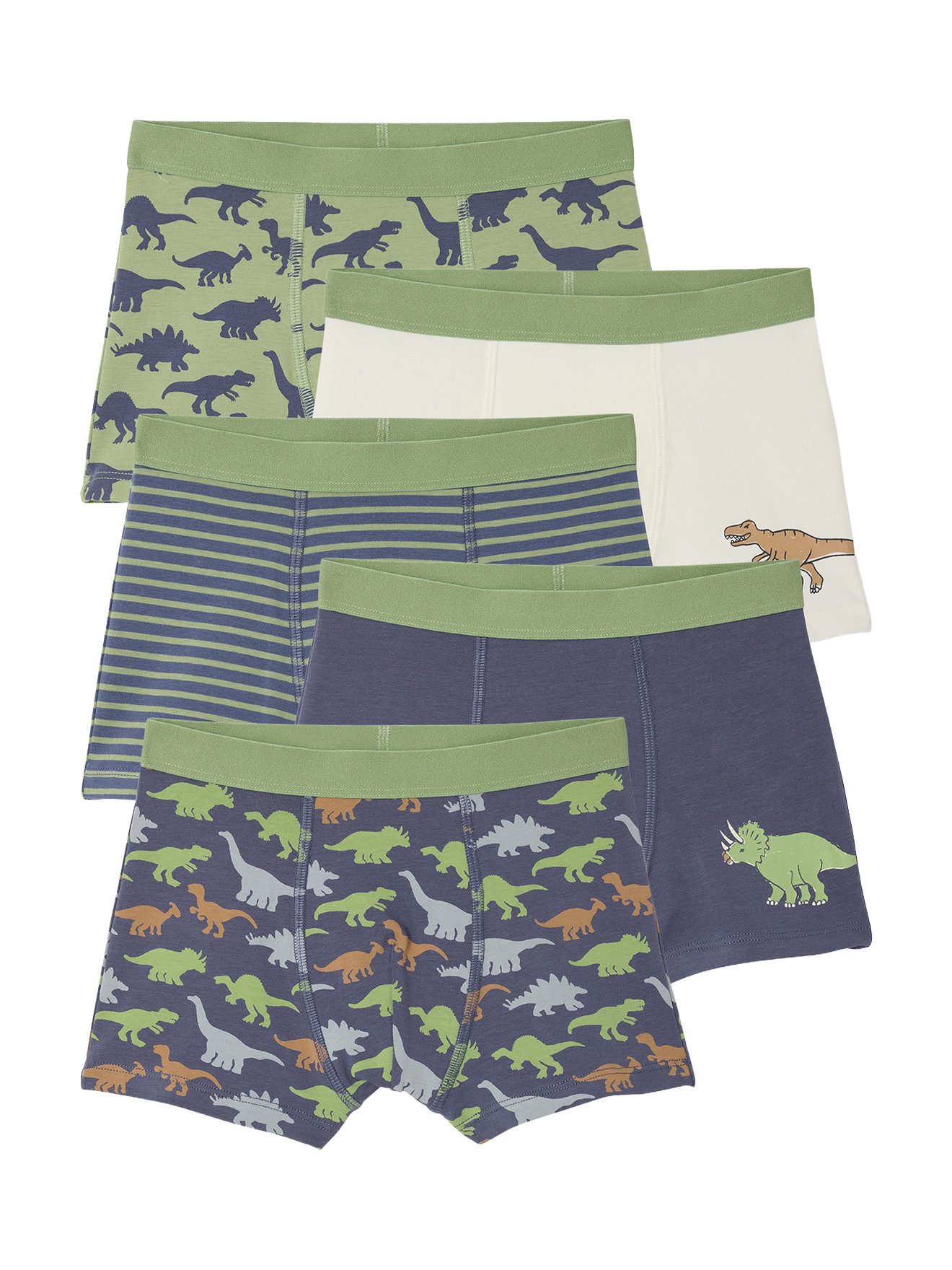 vertbaudet Boxershorts Boxershorts mit Dinosaurier Bio-Baumwolle, Jungen 5er-Pack