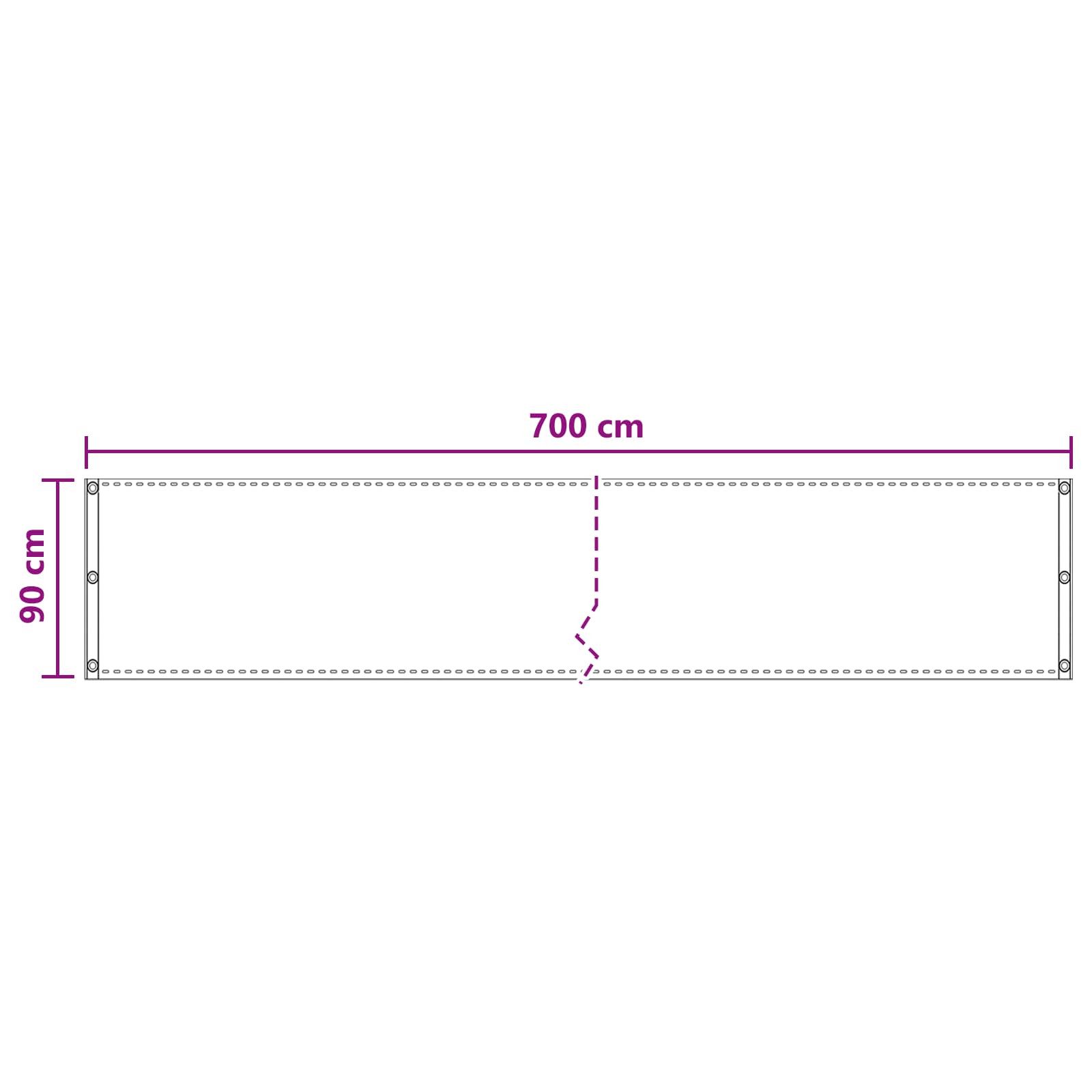 vidaXL Balkonsichtschutz Balkonsichtschutz Anthrazit 90 x 700 cm HDPE und Aluminium (1-St) – Bild 5 von 5