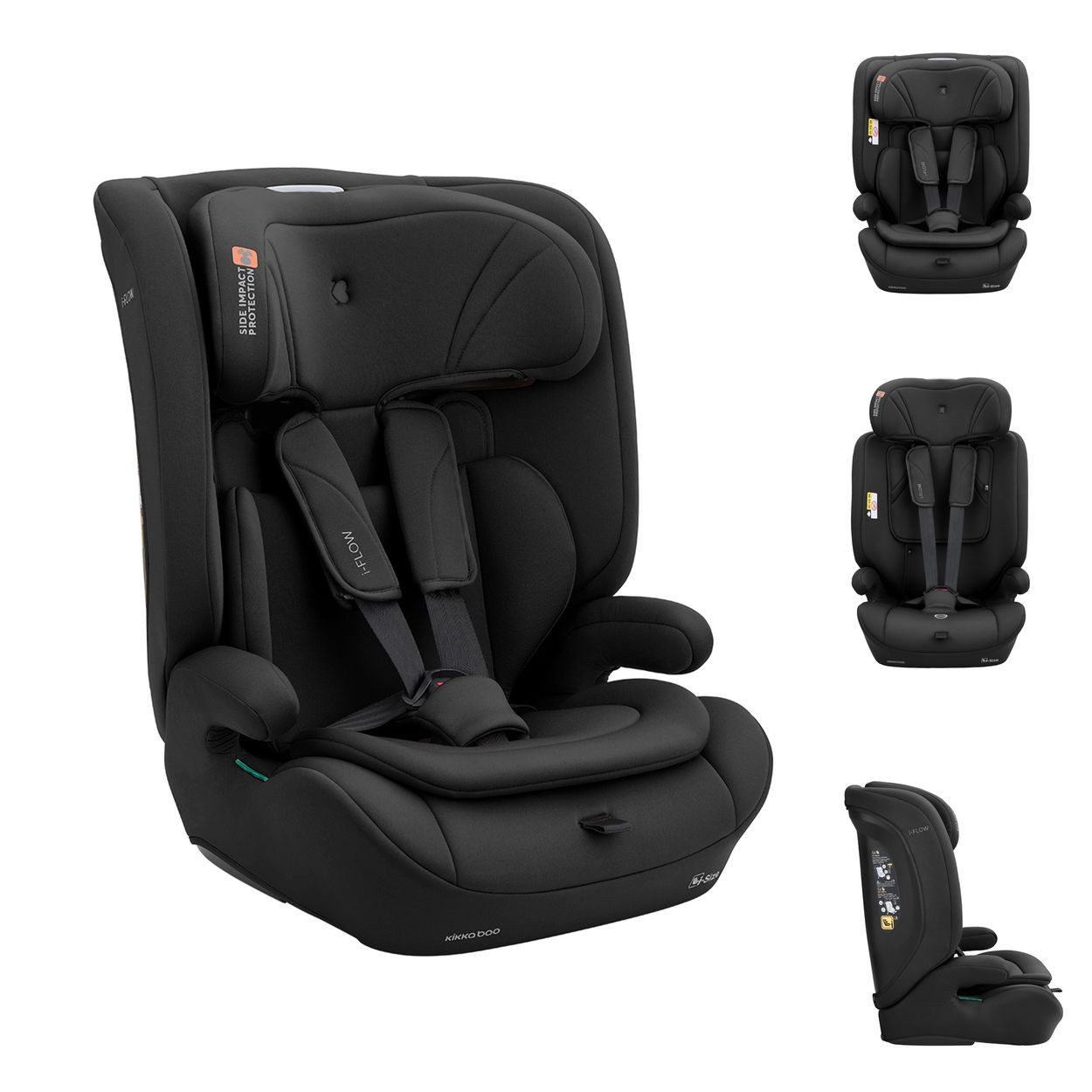 Kikkaboo Autokindersitz Kindersitz i-Flow i-Size, ab: 0, bis: 12, (76-150) Kopfstütze verstellbar 5-Punkt-Gurt