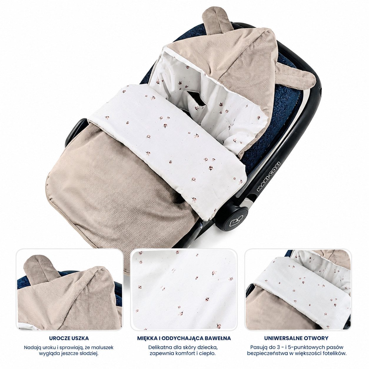 Einschlagdecke Baby Sommer Fußsack für Babyschale Frühling leicht wattiert, BABEES