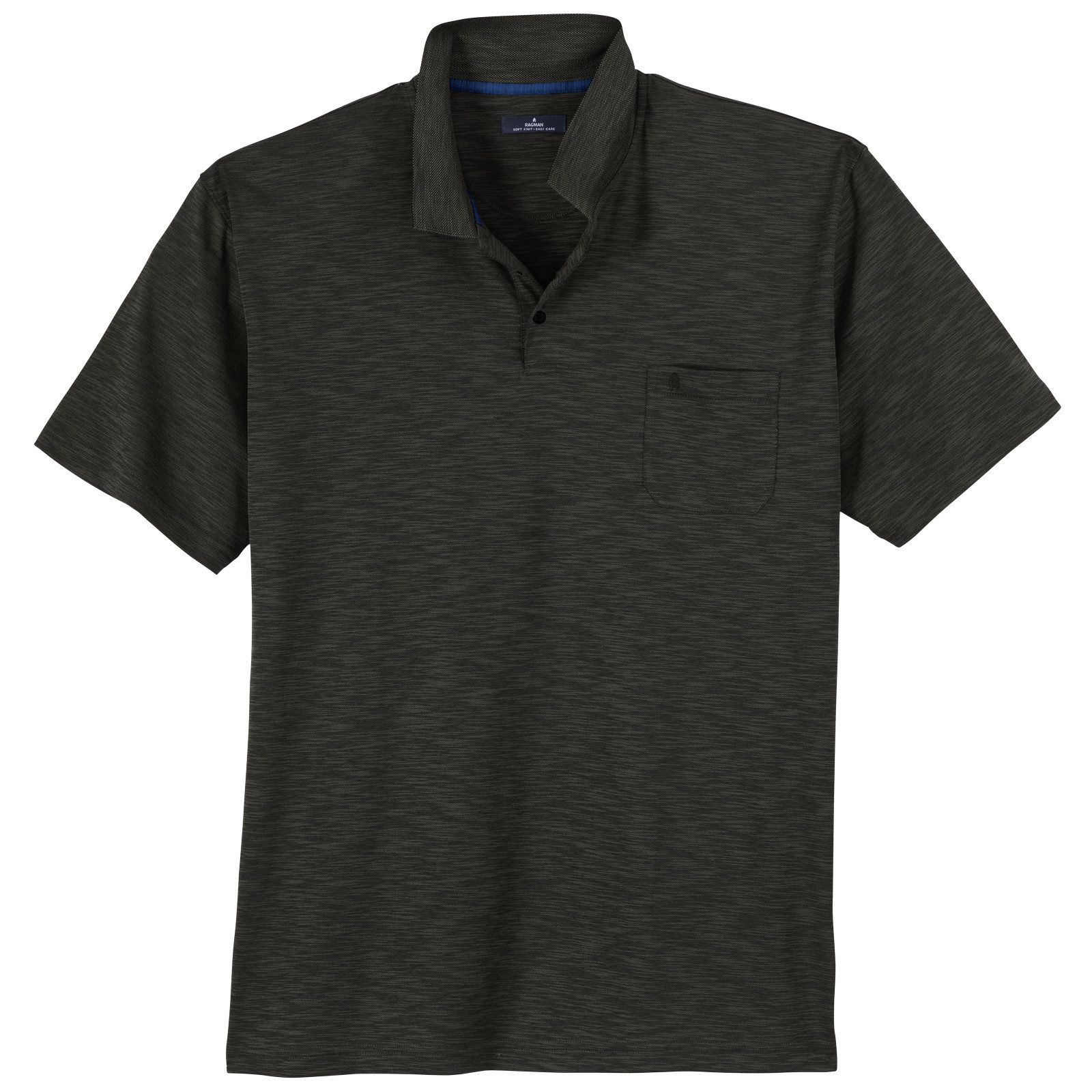 Poloshirt Ragman Softknit Poloshirt Übergröße schiefer geflammt